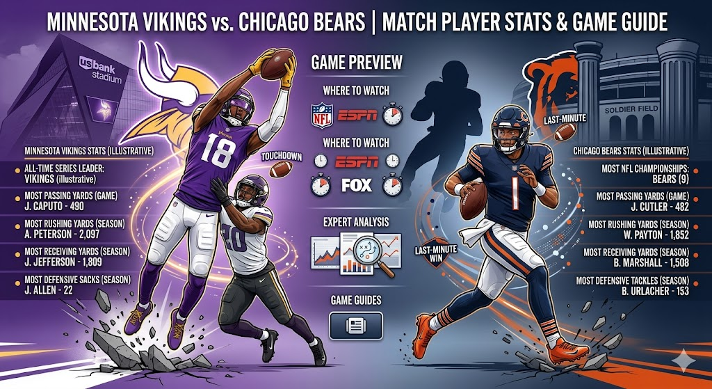 minnesota vikings vs chicago bears match player stats