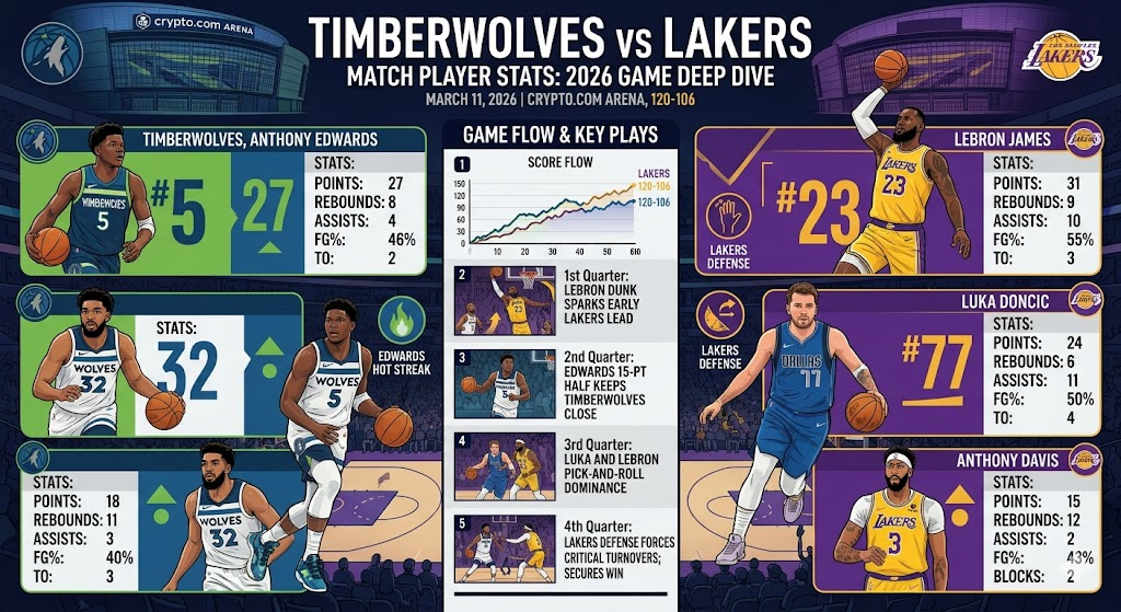 Timberwolves vs Lakers Match Player Stats