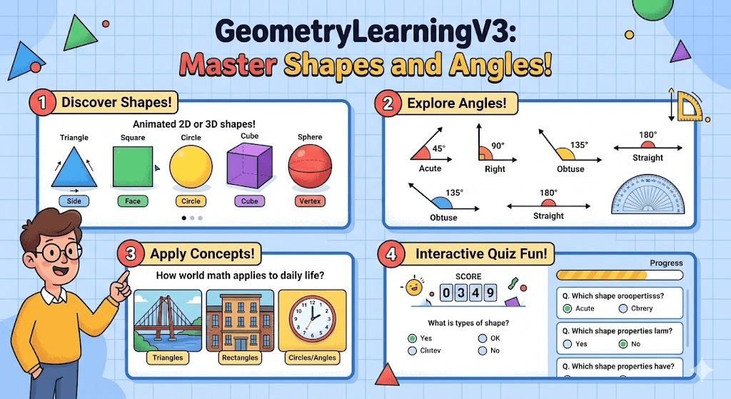 GeometryLearningV3 : The Fun Way to Master Shapes and Angles